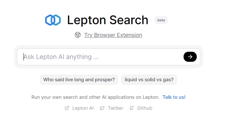 Lepton Search|AI搜索引擎,强大易用且免费开源的AI搜索引擎。